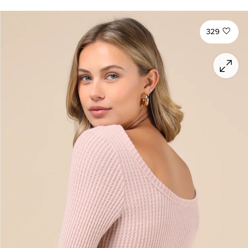 Lulu's Soft Pink Off-the-Shoulder Sweater